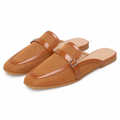 Florence women's caramel mules upper detail