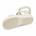 Versailles women's light neutral leather sandals side profile