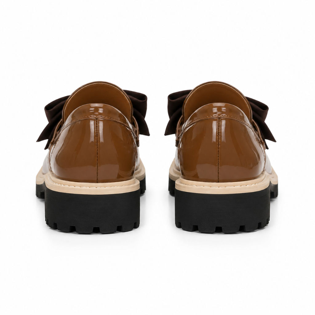 Strasbourg women's brown loafers heel detail