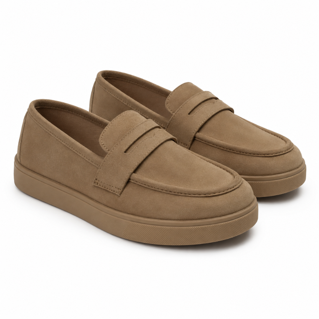 Annecy women's khaki loafers side profile