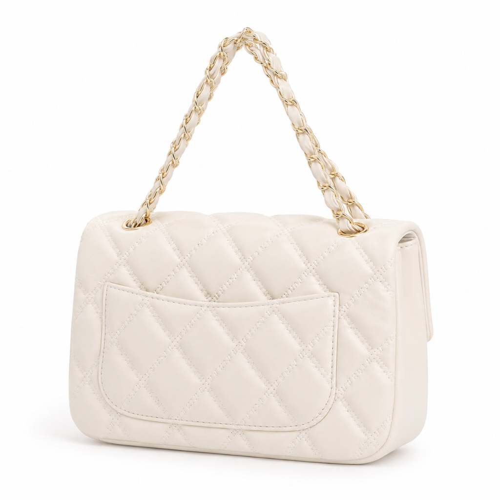 Louvre women's white shoulder bag material detail