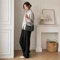 Florence women's black crossbody bag zip closure detail