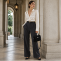Marais women's black tote bag zip closure detail