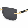 Malta black rectangular sunglasses side profile
