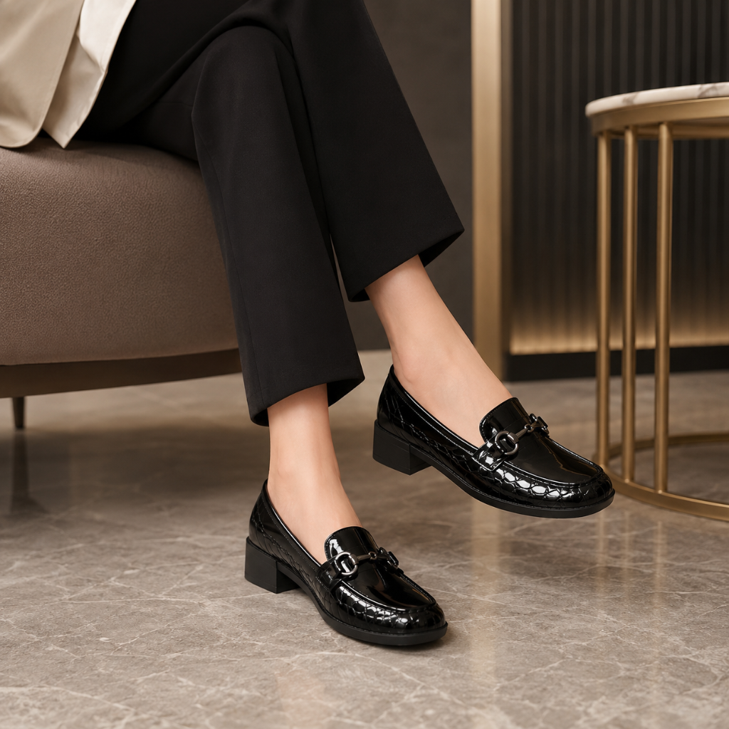 Saint-Tropez women's black loafers alternate angle