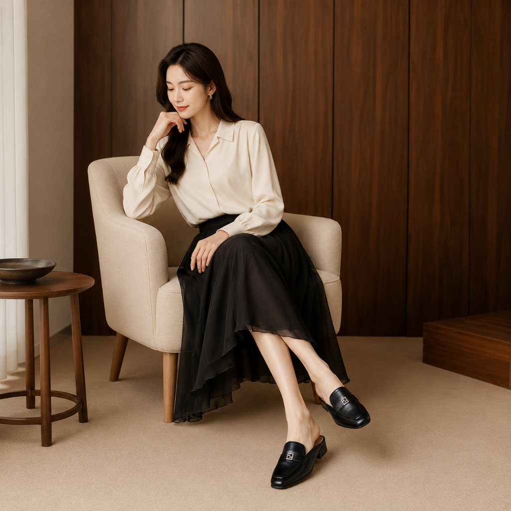 Luxembourg women's black mules product detail