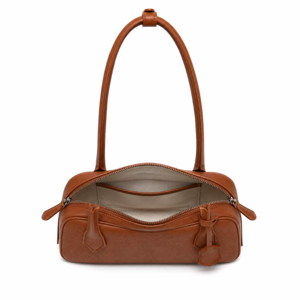 Bastille women's brown shoulder bag interior pocket detail