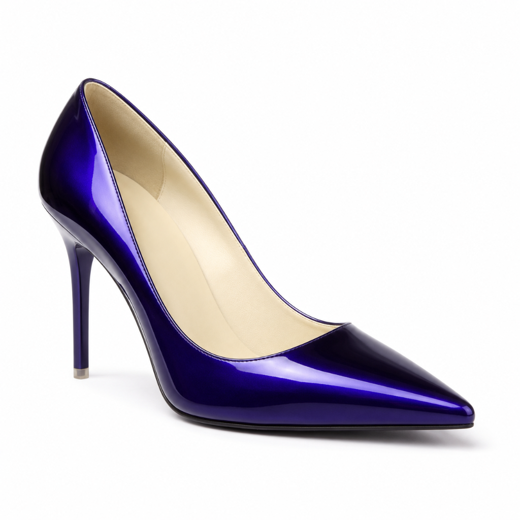Annecy women's purple court shoes side profile