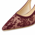 Nice women's red court shoes upper detail