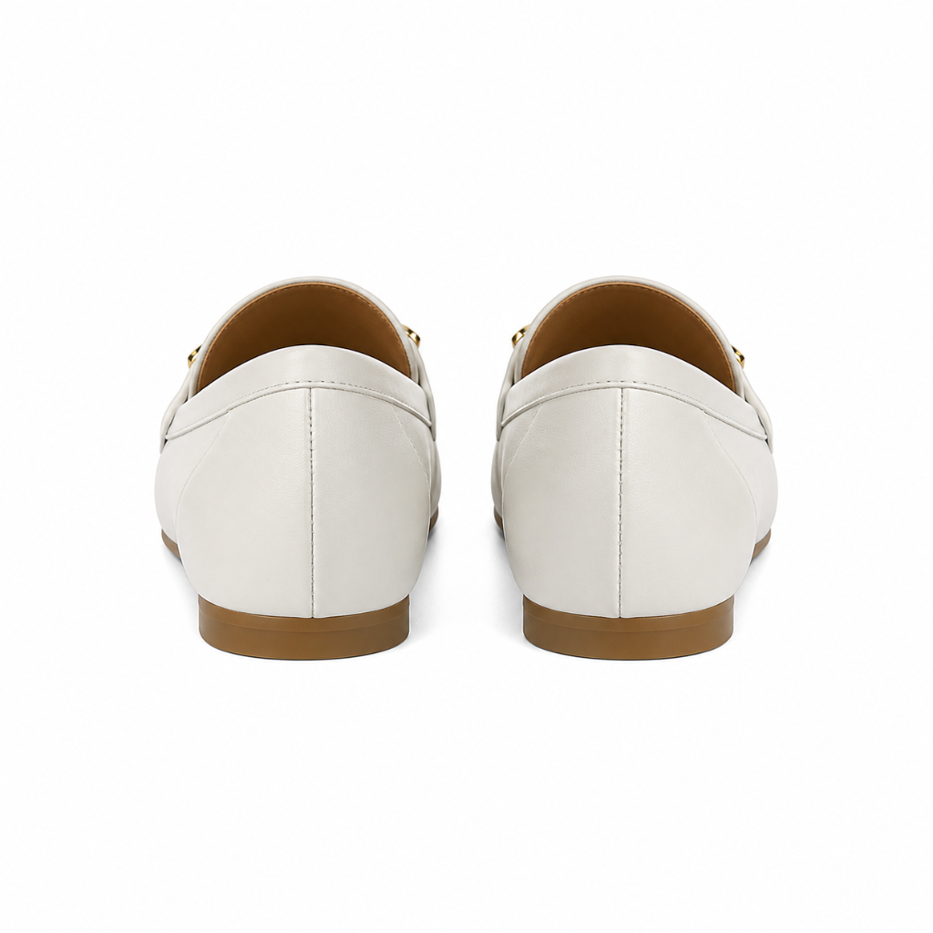 Nice women's white loafers sole detail