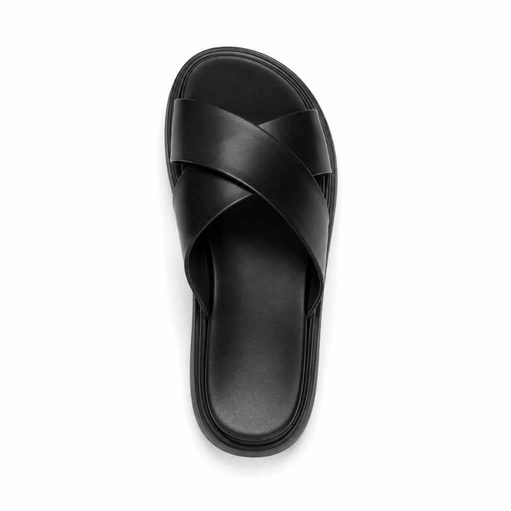 Cannes women's black sandals sole detail
