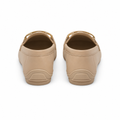 Nice women's khaki loafers upper detail