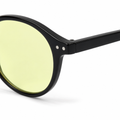 Rhodes black round sunglasses side profile