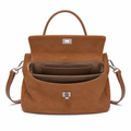 Marais women's light brown tote bag interior detail