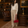 Luxembourg women's red shoulder bag zip closure detail