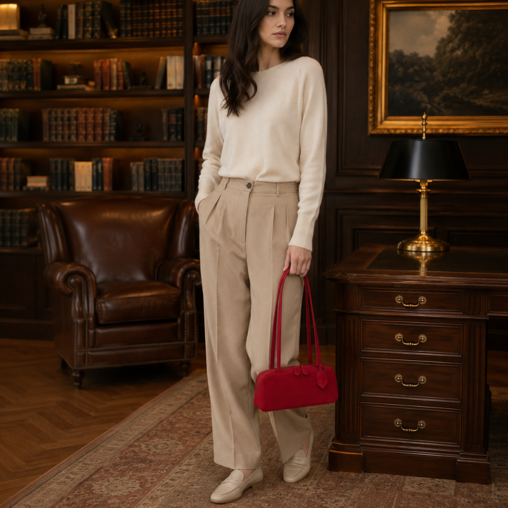 Luxembourg women's red shoulder bag zip closure detail