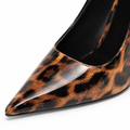 Strasbourg women's leopard print court shoes pointed toe detail