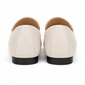Bordeaux women's white loafers sole detail
