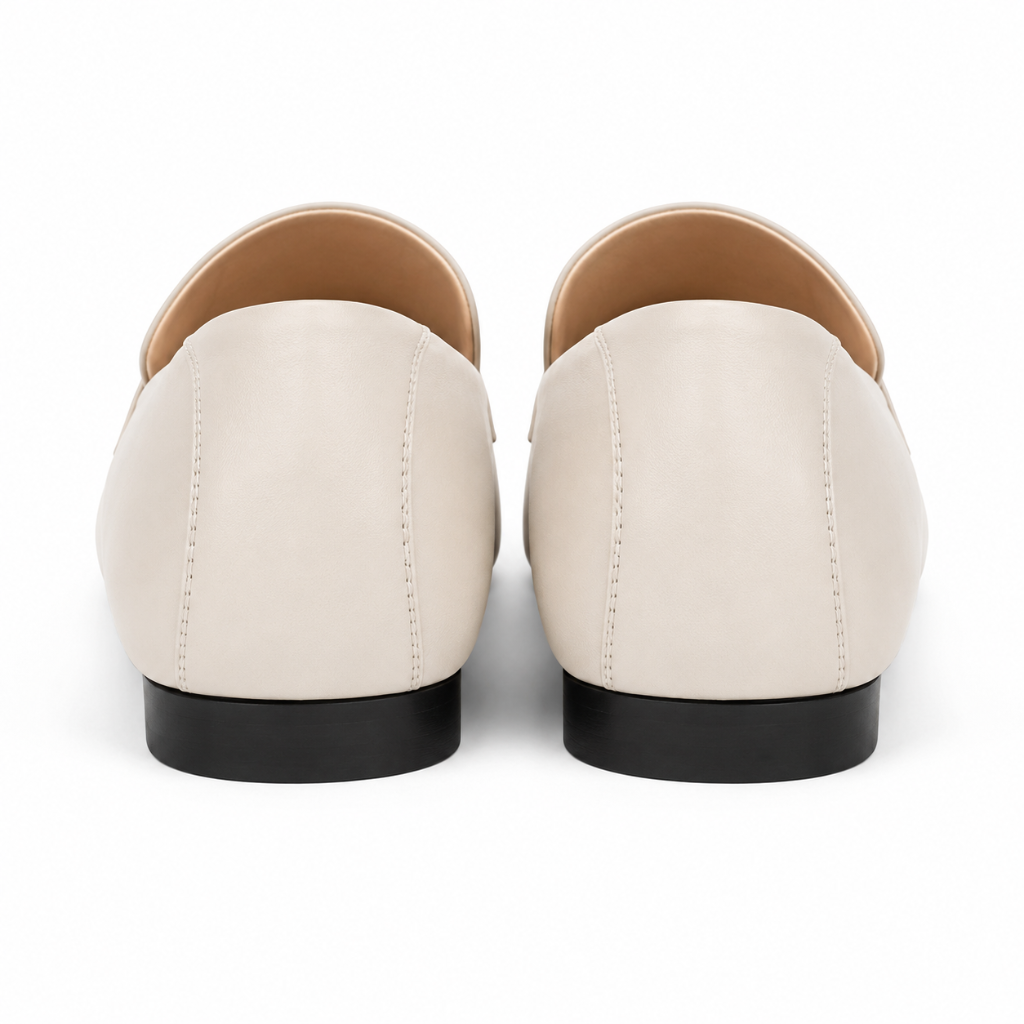 Bordeaux women's white loafers sole detail