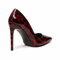 Strasbourg women's red leopard print court shoes heel detail