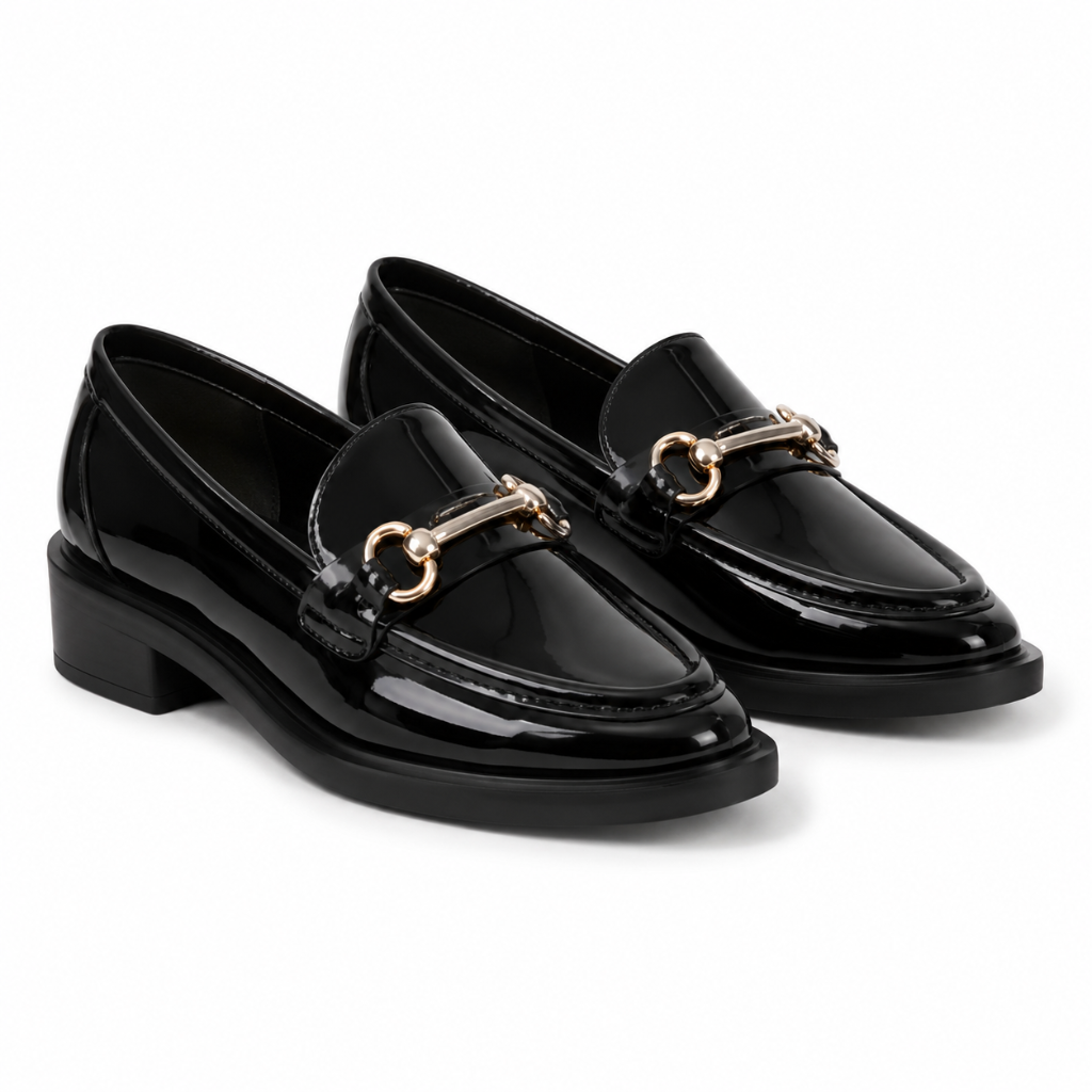 Deauville women's black loafers side profile