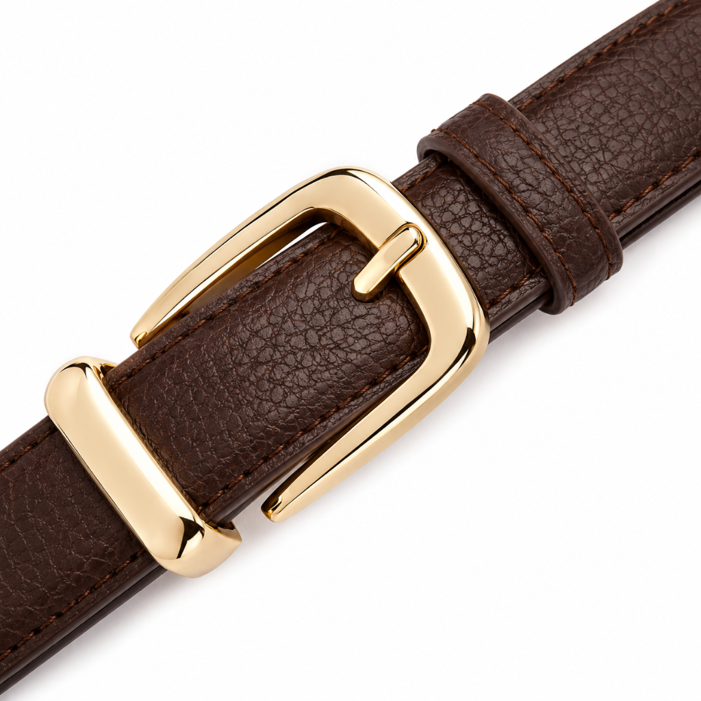 Sicily women's brown leather belt strap detail