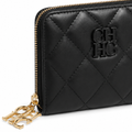 Verona women's black wallet zip closure detail