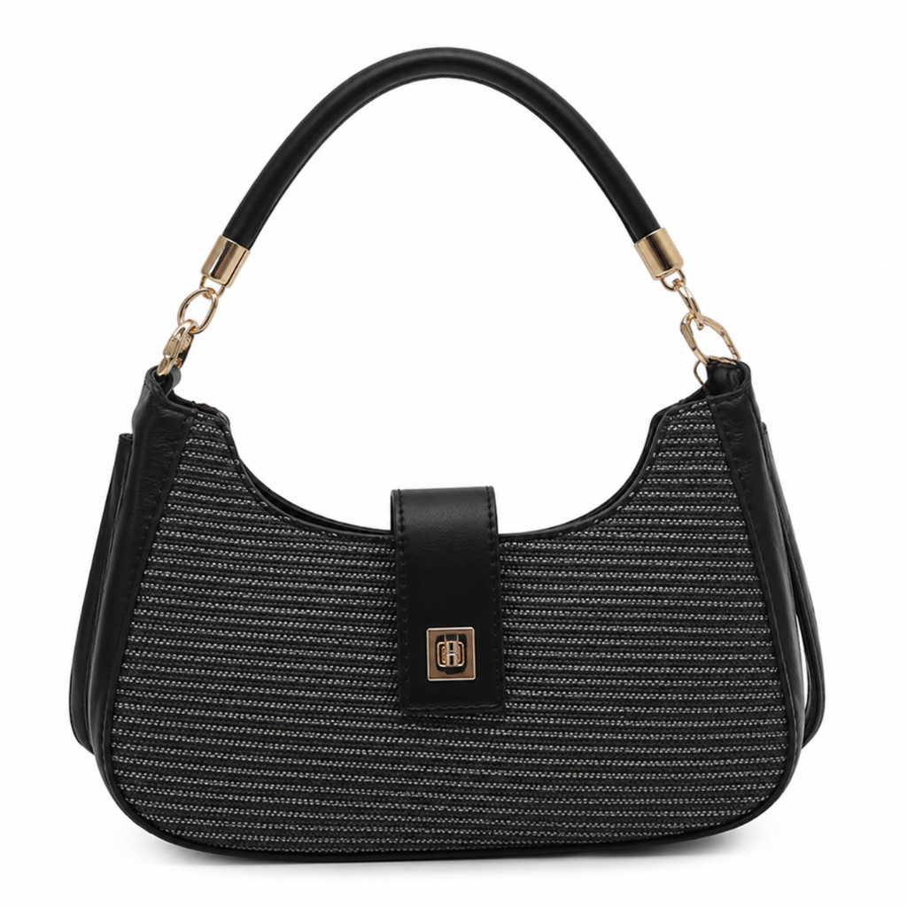 Florence women's black crossbody bag PU material detail