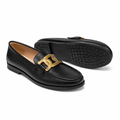Nice women's black loafers upper detail